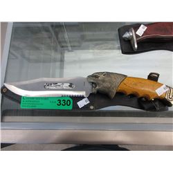 Knife with tiger-motif Handle - used