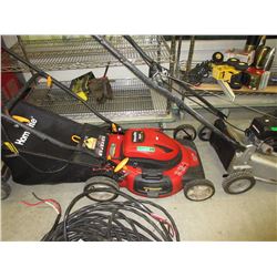 Electric lawn mower with bag attachment
