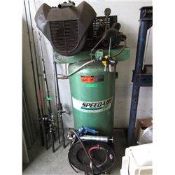 Large "Speed" air compressor with attachments