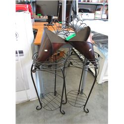 4 Metal plant holders - used.
