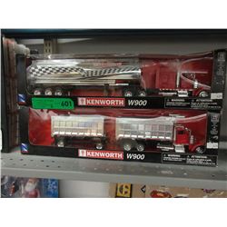 2 Scaled model trucks with trailers