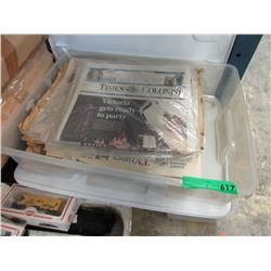 2 Boxes of vintage newspapers