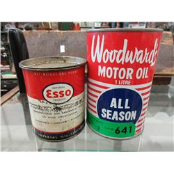 2 Vintage Motor Oil Cans - unopened