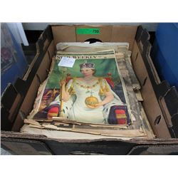 Box of vintage royalty papers, sheet music & more