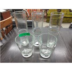 5 New glass vases
