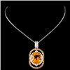 Image 2 : 14K Gold 4.92ct Citrine & 1.05ctw Fancy Diamond Pe