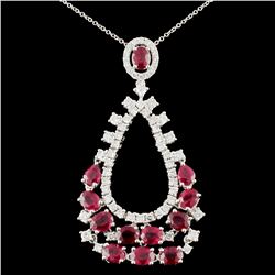 18K Gold 5.95ct Ruby and 1.66ctw Diamond Pendant