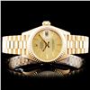 Image 1 : Rolex 18K Gold Presidential Ladies Wristwatch