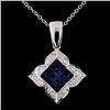 Image 2 : 18K Two Tone 0.91ct Sapphire & 0.25ct Diamond Pend