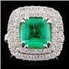 Image 1 : 14K White Gold 2.50ct Emerald & 1.26ct Diamond Rin
