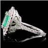 Image 3 : 14K White Gold 2.50ct Emerald & 1.26ct Diamond Rin