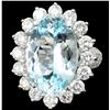 Image 2 : 14K White Gold 8.79ct Paraiba & 3.05ct Diamond Rin