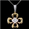 Image 2 : 18K Two Tone Gold 0.30ct Diamond Pendant