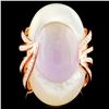 Image 1 : 14K Gold 18.04ct Quartz & 0.35ctw Diamond Ring
