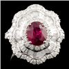 Image 1 : 18K Gold 1.62ct Ruby & 1.24ctw Diamond Ring