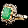 Image 2 : 18K Gold 2.76ct Emerald & 0.45ctw Diamond Ring