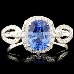 18K Gold 1.63ct Sapphire & 0.45ctw Diamond Ring