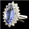 Image 2 : 14K Gold 3.34ct Tanzanite & 0.80ctw Diamond Ring