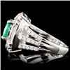 Image 3 : 14K Gold 1.26ct Emerald & 1.28ctw Diamond Ring