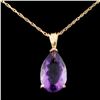 Image 1 : 14K Gold 5.00ct Amethyst Pendant