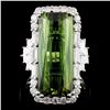 Image 1 : 14K Gold 10.54ct Tourmaline & 1.39ctw Diamond Ring