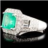 Image 2 : 18K Gold 2.03ct Emerald & 1.27ctw Diamond Ring