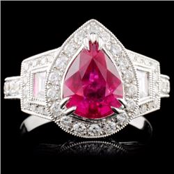 18K Gold 2.18ct Ruby & 1.09ct Diamond Ring