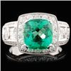 Image 1 : 18K Gold 2.31ct Emerald & 1.10ctw Diamond Ring
