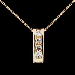 14K Gold 0.56ctw Diamond Pendant