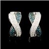 Image 1 : 14K Gold 0.56ctw Fancy Color Diamond Earrings