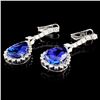 Image 2 : 18K Gold 14.24ctw Tanzanite & 1.94ctw Diamond Earr