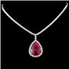 Image 2 : 18K Gold 21.25ct Ruby & 4.70ctw Diamond Necklace