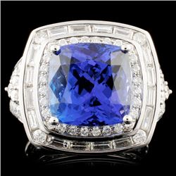 18K Gold 6.20ct Tanzanite & 1.78ctw Diamond Ring