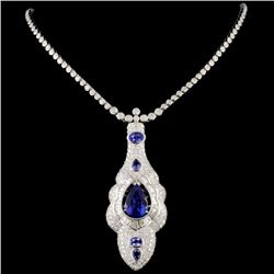 18K Gold 5.72ctw Tanzanite & 6.70ctw Diamond Neckl