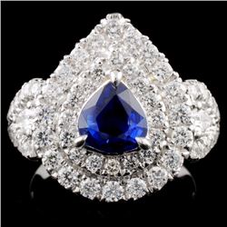 18K Gold 1.10ct Sapphire & 1.43ct Diamond Ring
