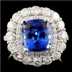 18K Gold 3.53ct Tanzanite & 1.74ctw Diamond Ring