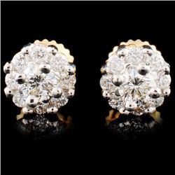 18K Gold 0.66ctw Diamond Earrings