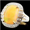 Image 2 : 18K Gold 8.39ct Opal & 1.55ctw Diamond Ring