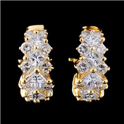 18K Yellow Gold 3.25ctw Diamond Earrings