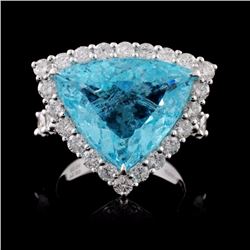 18K Gold 10.03ct Paraiba & 2.24ct Diamond Ring