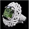 Image 2 : 18K Gold 10.19ct Tourmaline & 2.12ct Diamond Ring
