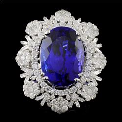 18K White Gold 23.15ct Tanzanite & 4.74ct Diamond