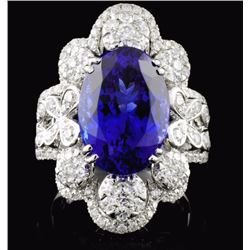 18K Gold 8.23ct Tanzanite & 1.43ct Diamond Ring