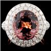 Image 1 : 18K Gold 6.02ct Tourmaline & 2.14ct Diamond Ring
