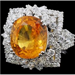 18K Gold 8.16ct Yellow Sapphire & 1.84ct Diamond R