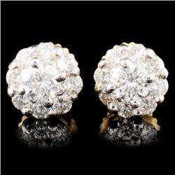 18K Gold 0.90ctw Diamond Earrings