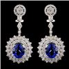 18K Gold 7.50ct Tanzanite & 4.58ct Diam Earrings