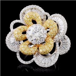 18K Gold 4.61ctw Fancy Color Diamond Ring