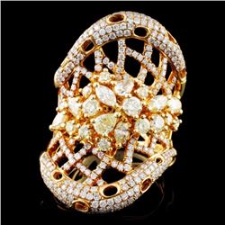 18K Gold 2.99ctw Fancy Diamond Ring