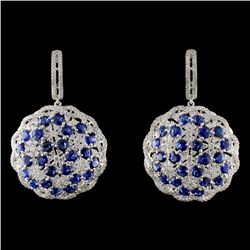 18K White Gold 10.00ct Sapphire & 3.32ct Diamond E